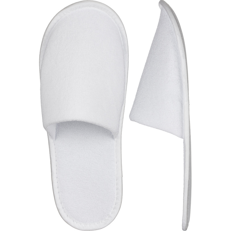 Изображение товара Тапочки одноразовые махра закрытый мыс подошва 3 мм белые (100 пар в упаковке)