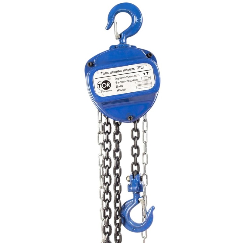 Изображение товара Таль ручная шестеренная TOR ТРШ C 1 т х 3 м - надежное оборудование для подъема грузов