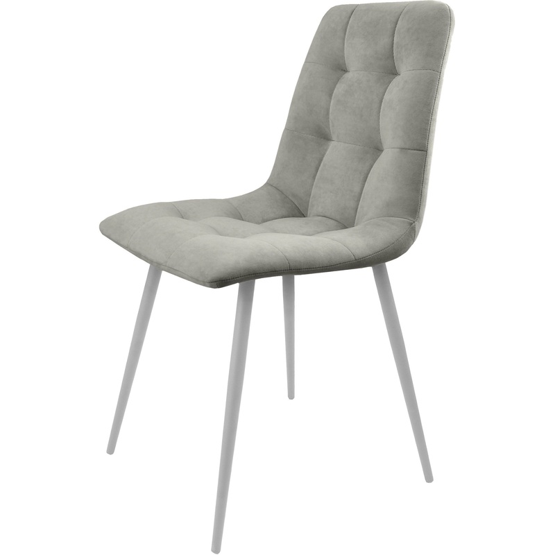 Изображение товара Стул обеденный Риполи светло-серый/белый муар (ткань, металл)