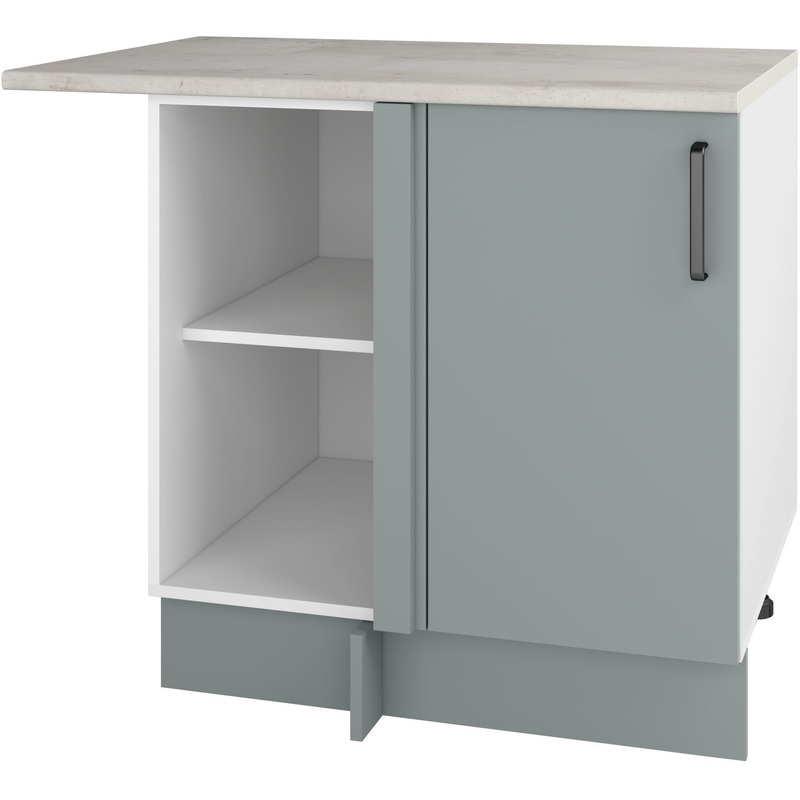 Изображение товара Шкаф кухонный Комфорт 2 фьёрд зелёный/белый 1000х600х852 мм