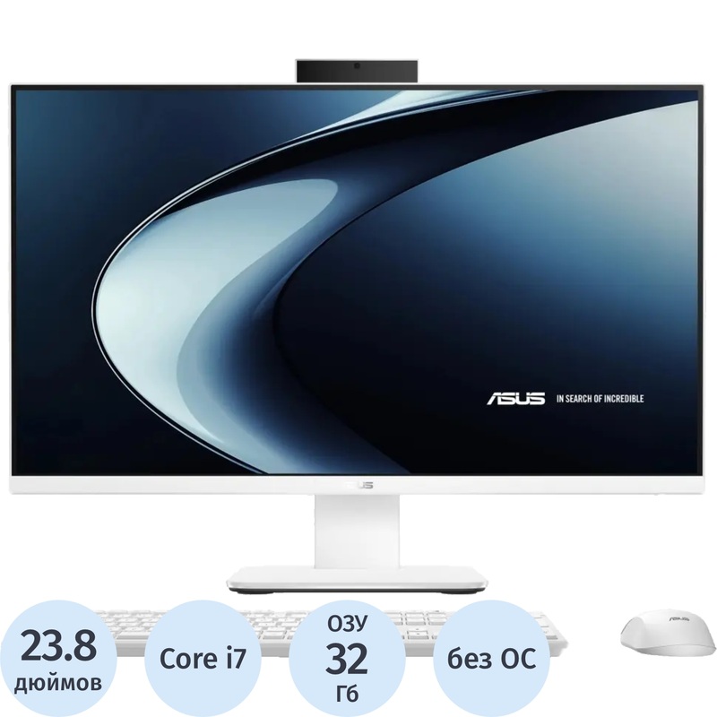 Изображение товара Моноблок Asus V400 AiO 23.8 с Core i7, 32 ГБ, SSD, Full HD, Wi-Fi, белый