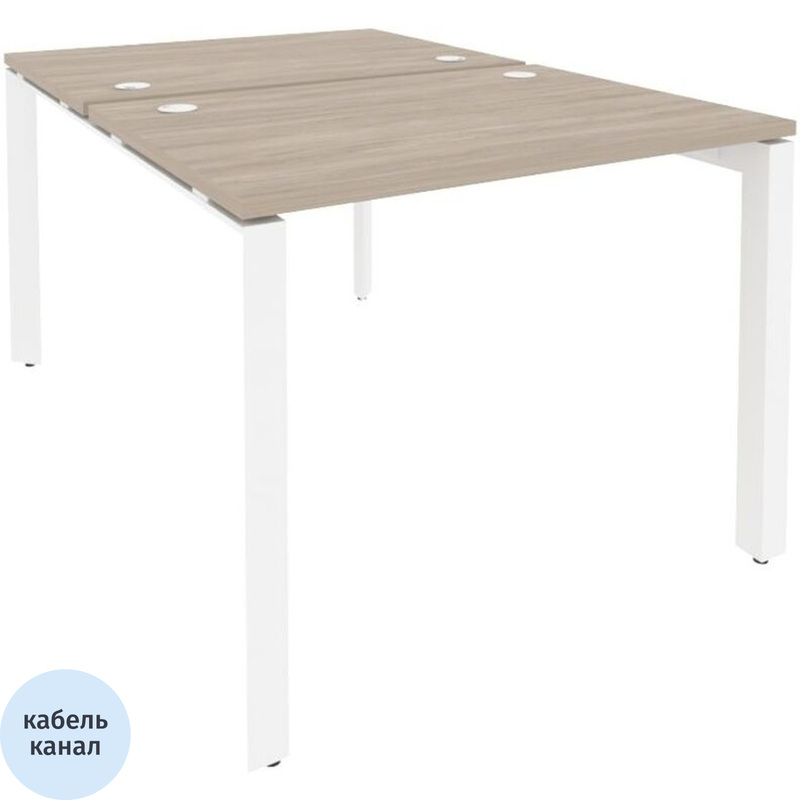 Изображение товара Рабочая станция на 2 рабочих места ONIX-П O.MP-D.RS-2.1.7 (дуб аттик/белый, 980х1475х750 мм)