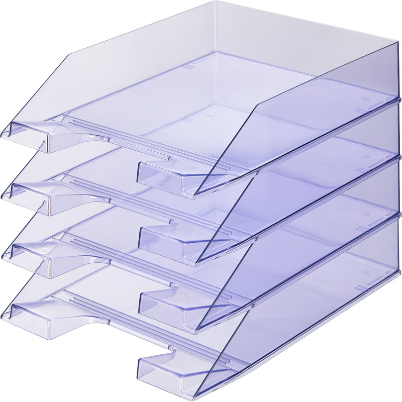 Изображение товара Горизонтальный лоток для бумаг Attache, 4 штуки, синий