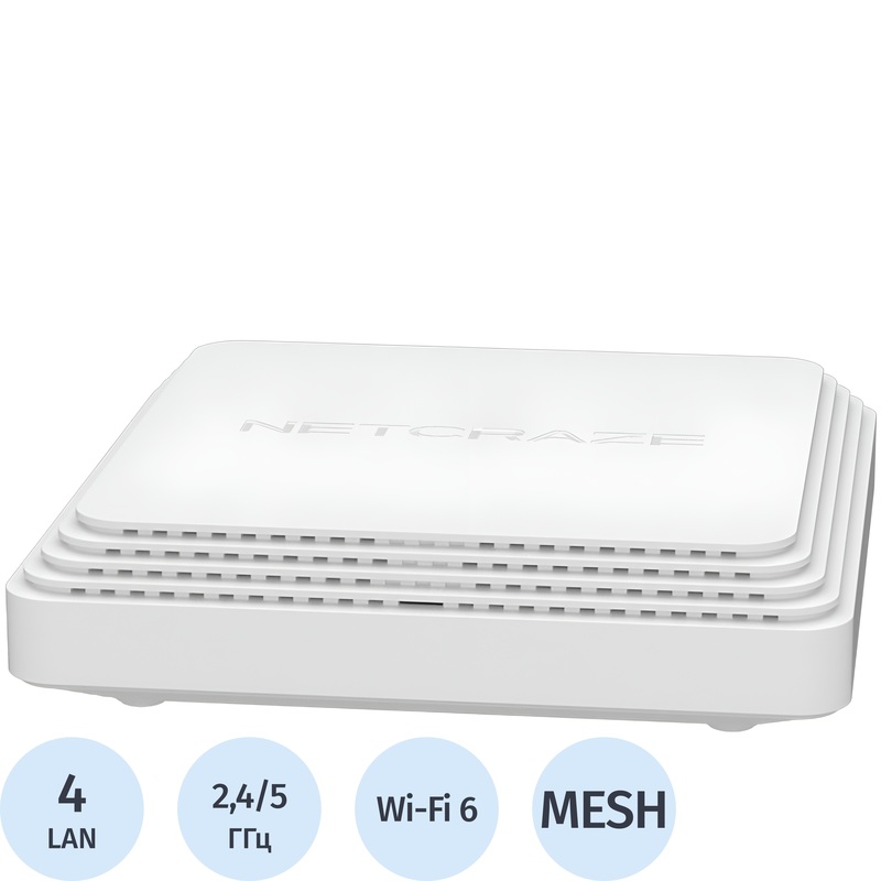 Изображение товара Маршрутизатор Netcraze Hopper SE Wi-Fi 6 MU-MIMO с USB и Mesh Изображение товара Маршрутизатор Netcraze Hopper SE Wi-Fi 6 MU-MIMO с USB и Mesh