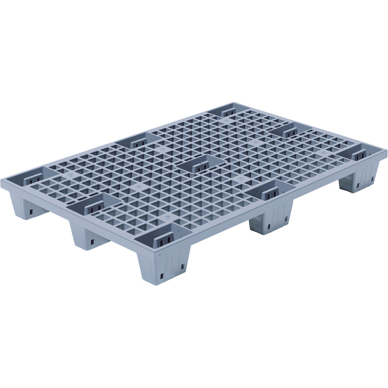 Изображение товара Паллет пластиковый перфорированный 1200х800х140 мм серый на 9 ножках