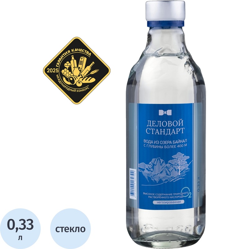 Изображение товара Вода питьевая Деловой Стандарт Байкальская негазированная 0,33 л стекло