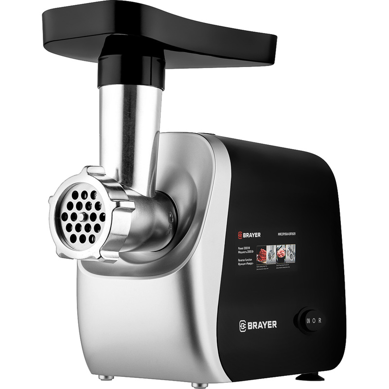 Изображение товара Мясорубка Brayer 1609BR мощность 600 Вт реверс защита двигателя Китай