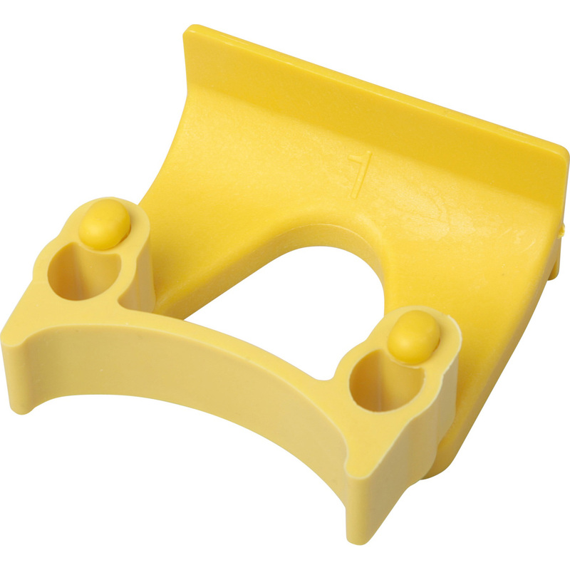 Изображение товара Держатель для инвентаря настенный FBK из полипропилена желтый 85 мм