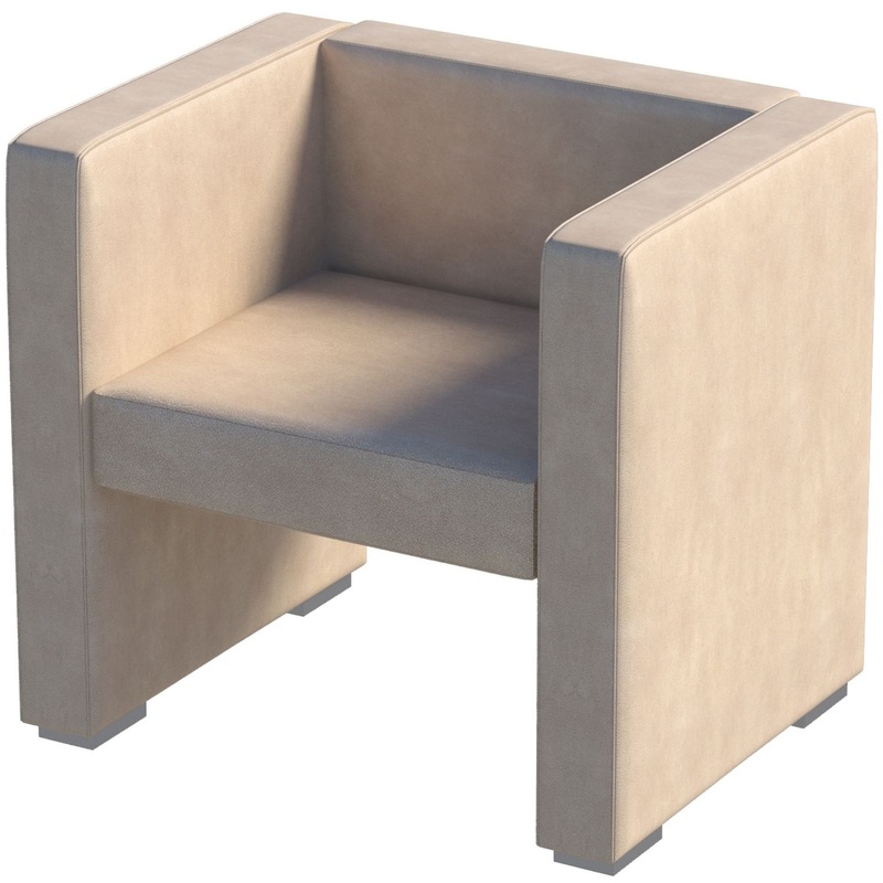 Изображение товара Кресло Бриф БФ.1 бежевое из искусственной кожи для небольших помещений