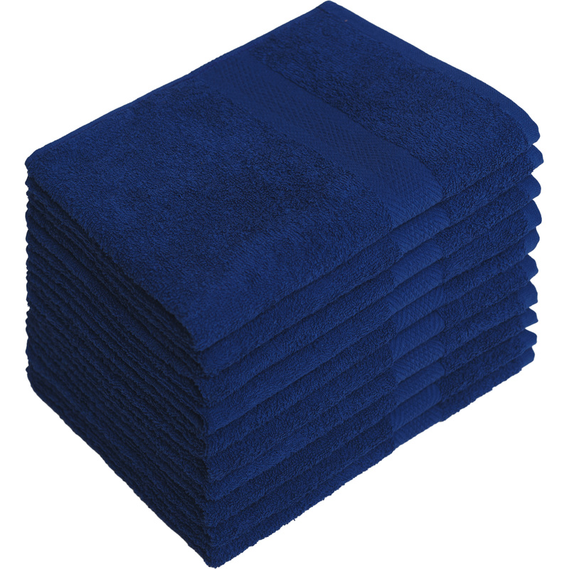 Изображение товара Набор полотенец махровых 10 штук в упаковке 40x70 см 440 г/кв.м тёмно-синие