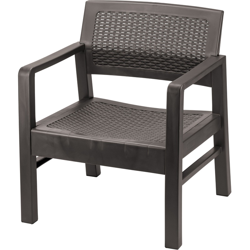 Изображение товара Кресло пластиковое Ротанг М4005 коричневое для веранды и дачи