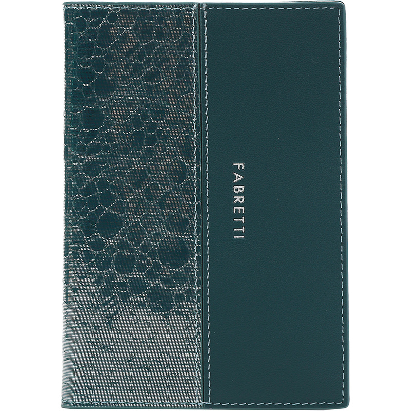 Изображение товара Обложка для паспорта Fabretti из натуральной кожи изумрудного цвета с карманами