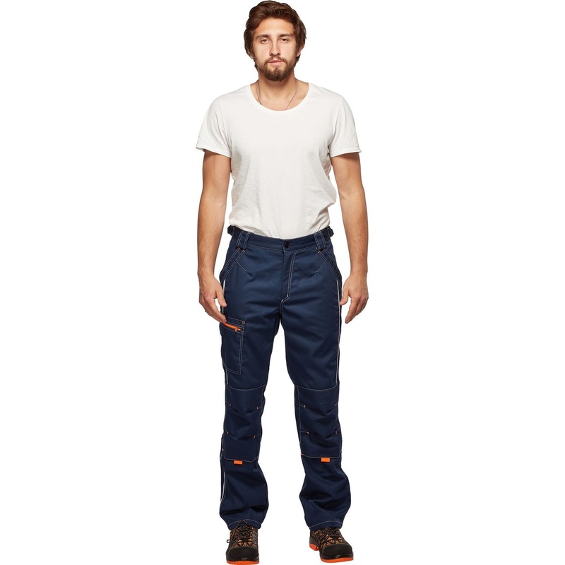 Изображение товара Мужские летние рабочие брюки л34-БР с светоотражающим кантом синие 48-50