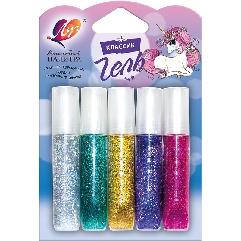 Изображение товара Гель декоративный Луч Блеск с блестками 5 цветов