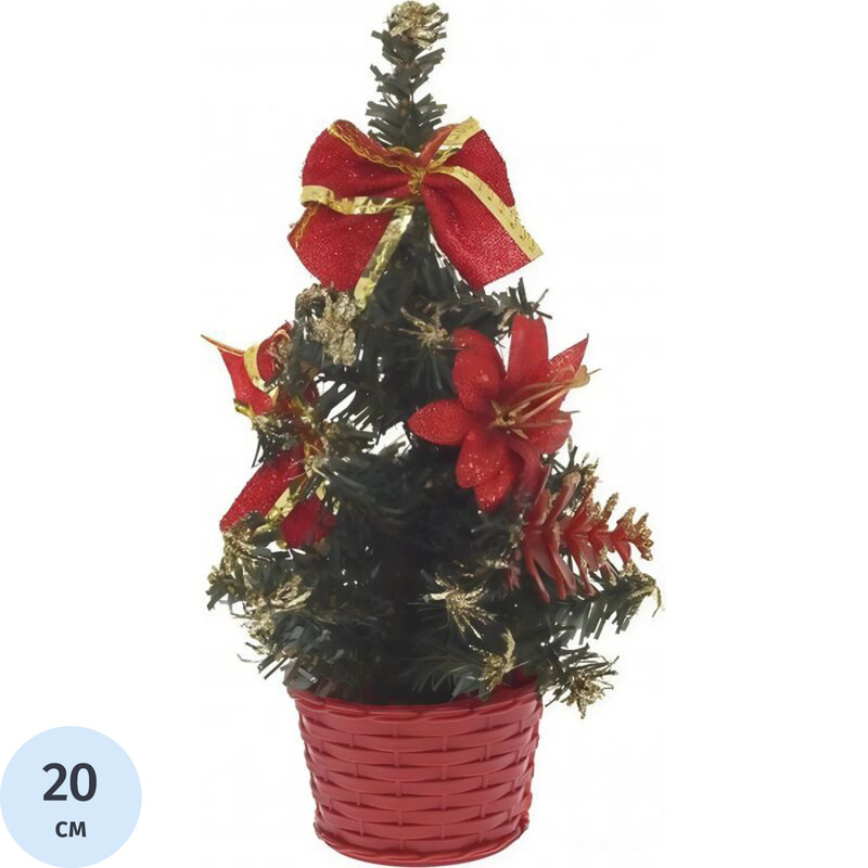 Изображение товара Искусственная настольная новогодняя елка высотой 20 см с украшениями от Remeco Collection