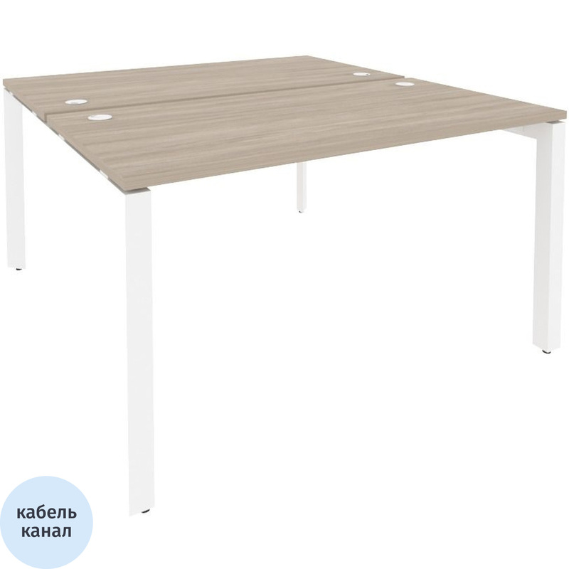 Изображение товара Рабочая станция на 2 рабочих места ONIX-П O.MP-D.RS-2.3.7 дуб аттик/белый