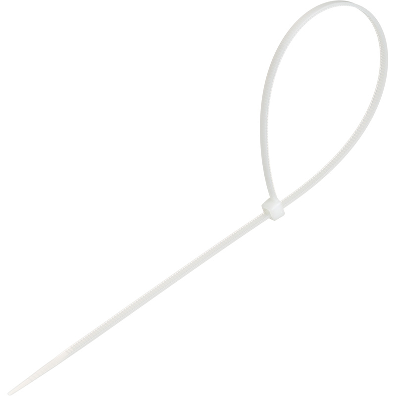 Изображение товара Стяжка (хомут) BigTech 300x3.6 мм белая 100 штук в упаковке (BT-CT-300-36-W)