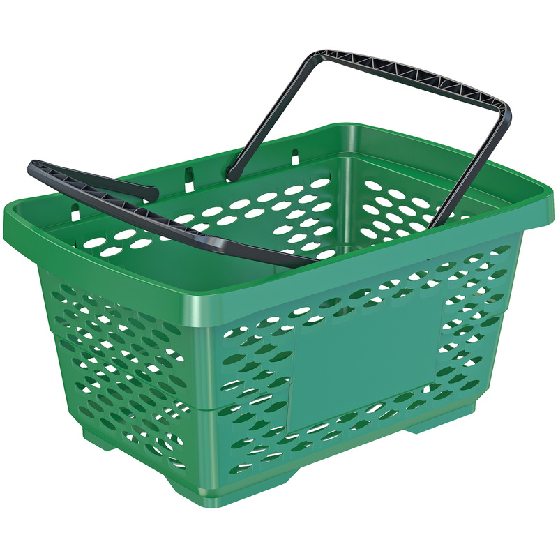 Изображение товара Корзина покупательская Jazz 410262 зеленая объем 28 литров с ручками