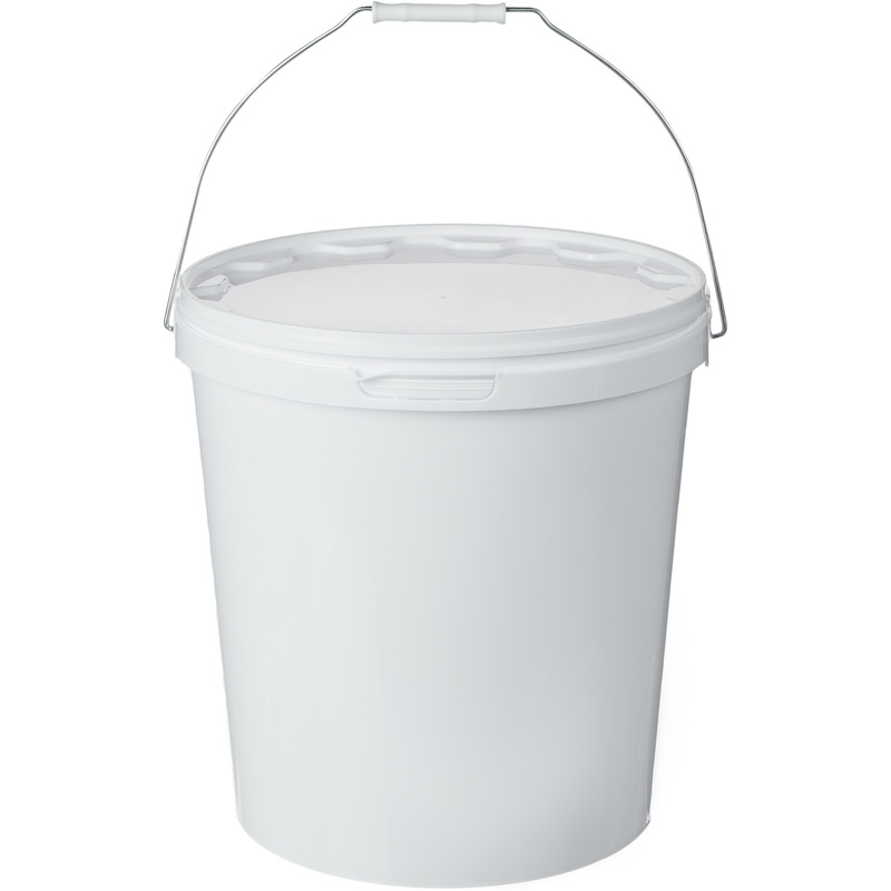 Изображение товара Ведро пластиковое 20 л белое с крышкой и ручкой