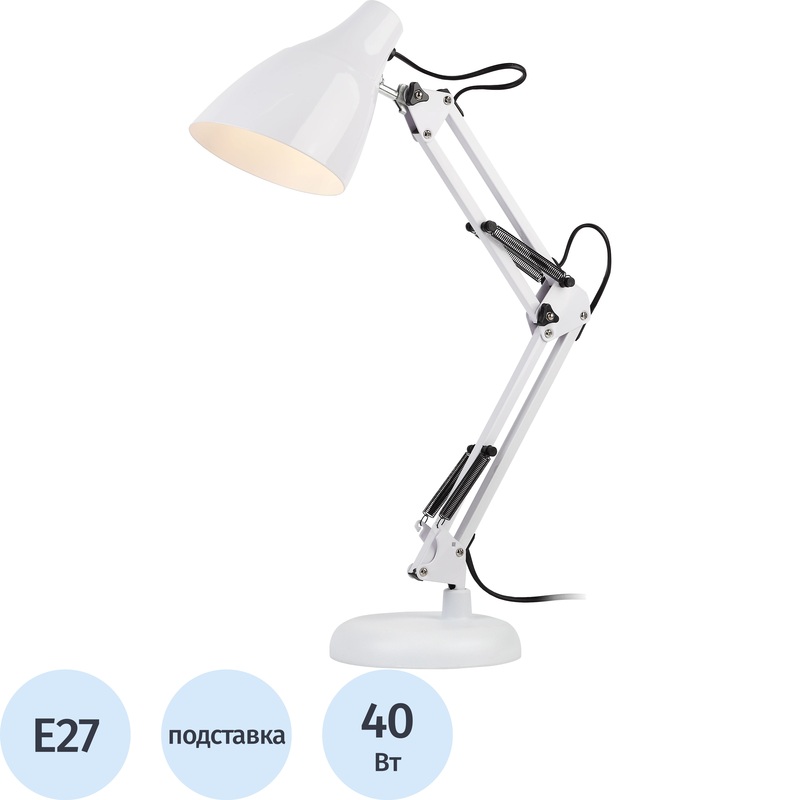 Изображение товара Настольный светильник Эра N-123-Е27-40W-W белый классический стиль