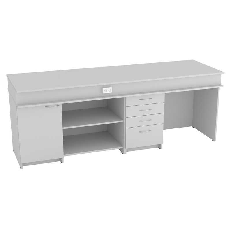 Изображение товара Стол демонстрационный 997.011 для кабинета физики (серый, 2400х750х900 мм)