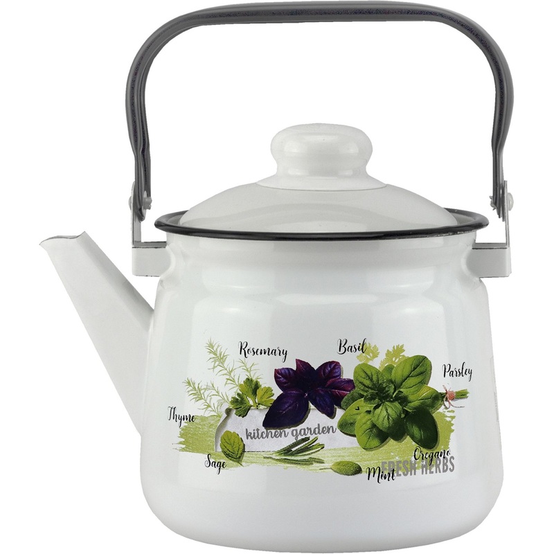 Изображение товара Чайник эмалированный Базилик 2.5л со свистком, Россия, газ и индукция