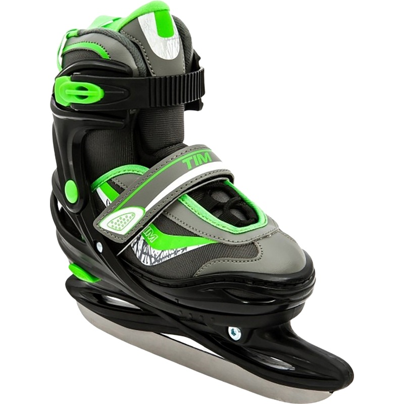 Изображение товара Детские раздвижные коньки ледовые Calambus Tim ice 34-37 чёрно-зелёные