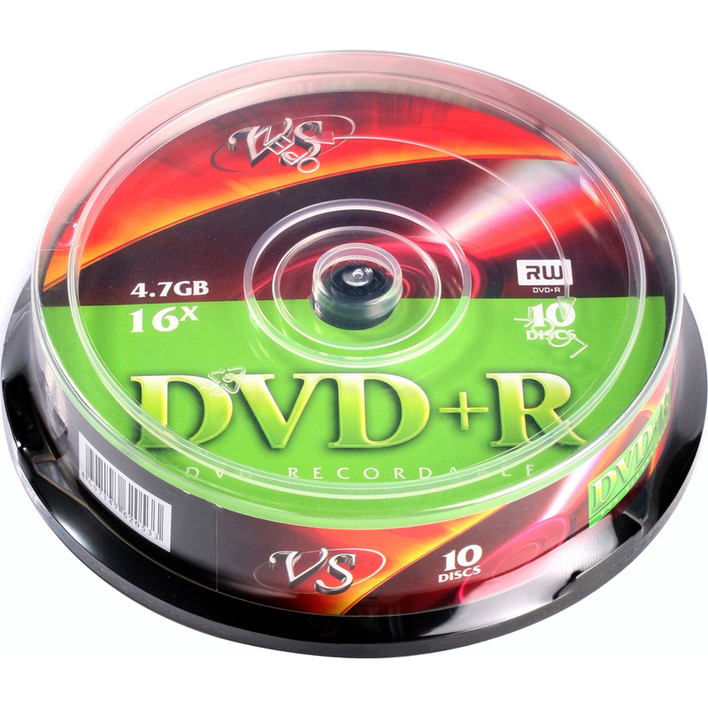Изображение товара Диск DVD+R VS 4.7 ГБ 16x cake box VSDVDPRCB1001 10 шт
