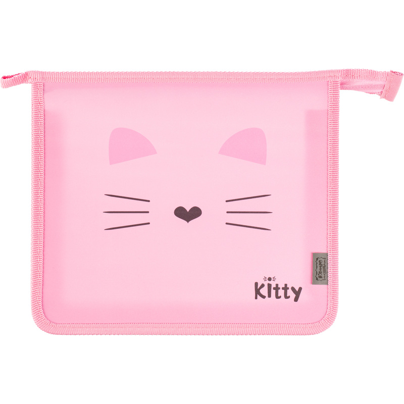Изображение товара Папка для тетрадей А5 Комус Класс Kitty с застежкой на молнии розовая