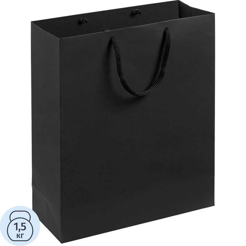 Изображение товара Подарочный пакет Проект 111 Wide 28x23x9.2 см чёрный плотностью 120 г/кв.м