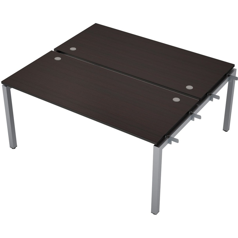 Изображение товара Рабочая станция Avance 6МБН.5274 двухместная (венге/алюминий матовый, 1600х1435х750 мм)