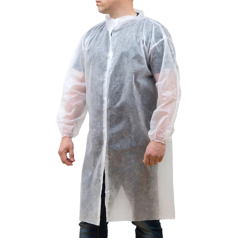 Изображение товара Одноразовый процедурный халат Снаблайн на липучке 110 см XXL белый комплект