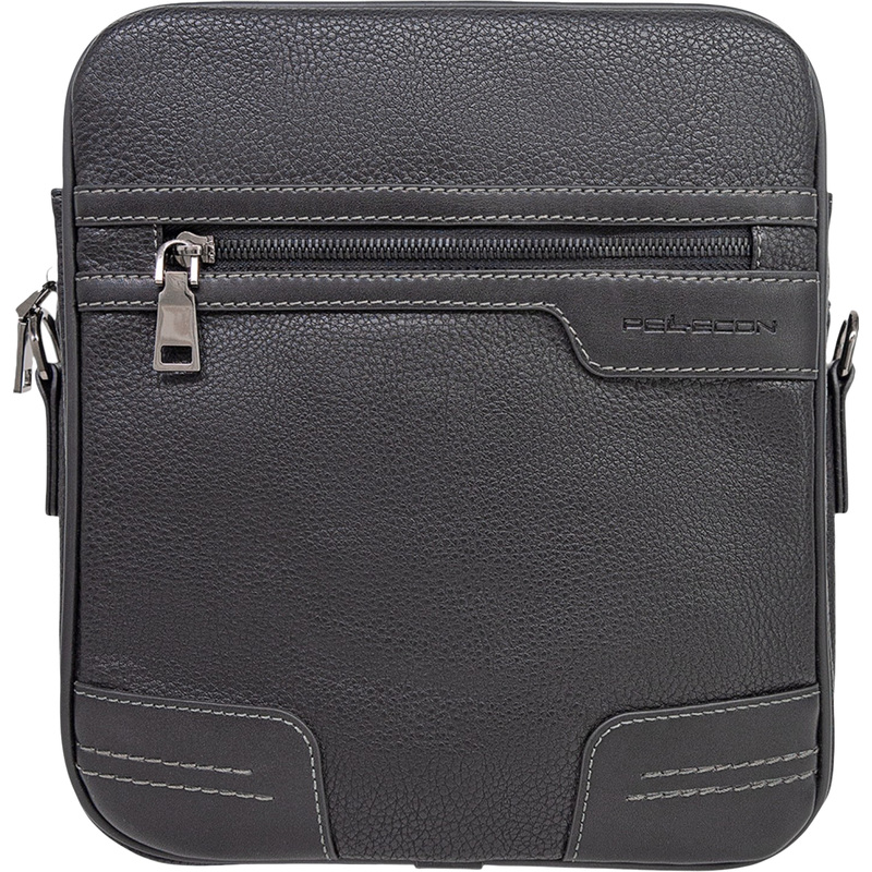 Изображение товара Мужская повседневная сумка Pellecon из искусственной кожи чёрная 27x24x9 см