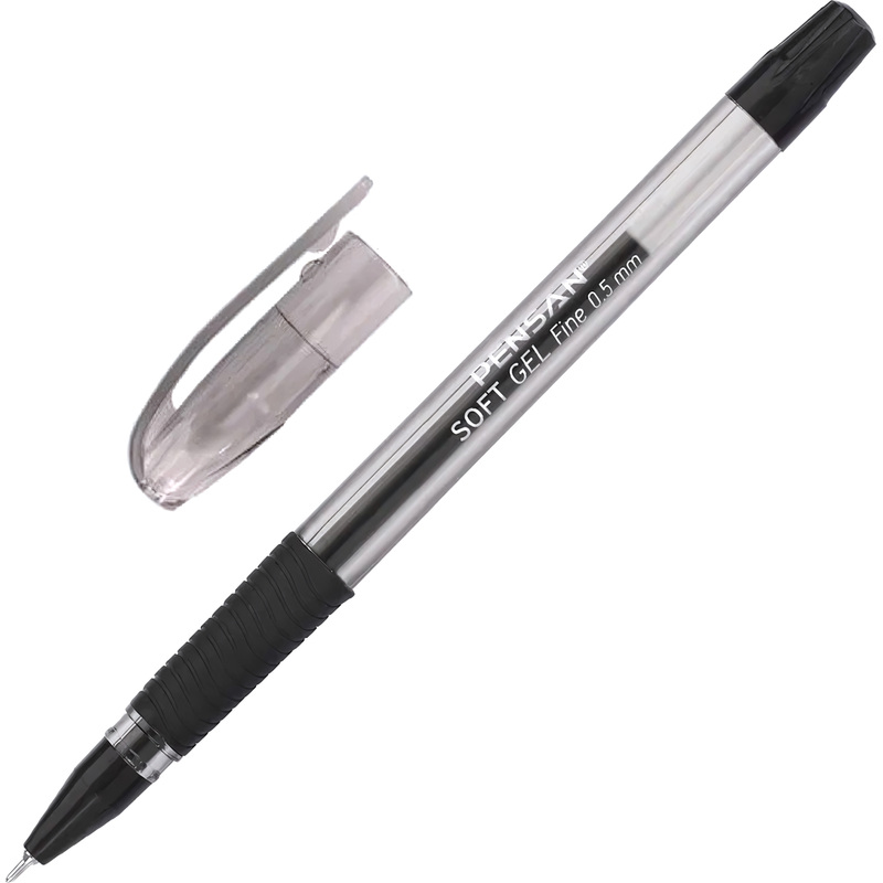 Изображение товара Ручка гелевая неавтоматическая Pensan Soft Gel Fine черная (толщина линии 0.3 мм)
