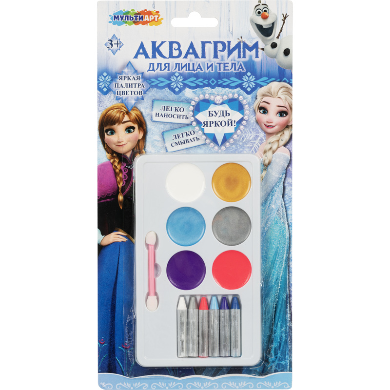 Изображение товара Набор Мульти Арт Аквагрим AFPMIX-113931 для детей 6 цветов и карандашей