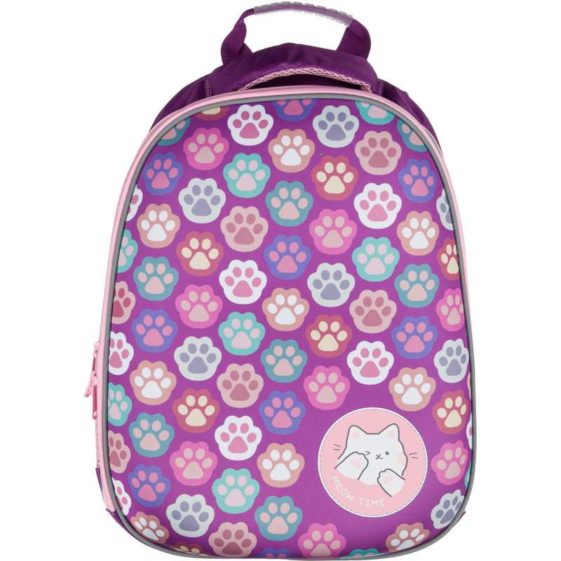 Изображение товара Ранец Комус Класс (№1 School) Easy Лапки анатомический фиолетовый с двумя отделениями
