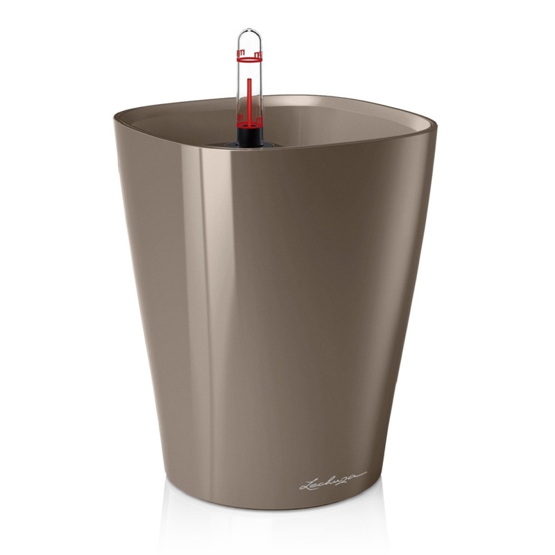 Изображение товара Кашпо с автополивом Lechuza Дельтини темно-бежевое (14х14х18 см)