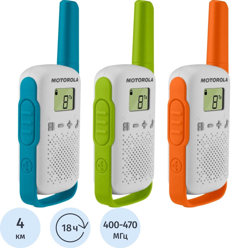 Изображение товара Рация Motorola T42 Triple Talkabout (комплект из 3 раций, B4P00811MDKMAW)
