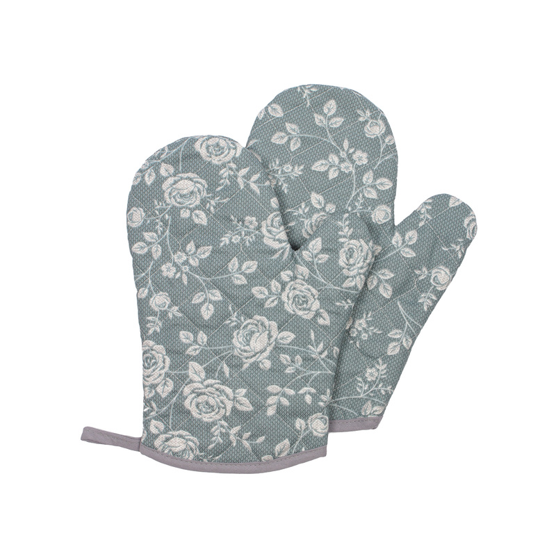 Изображение товара Кухонный набор из двух рукавиц Рандеву из рогожки серого цвета