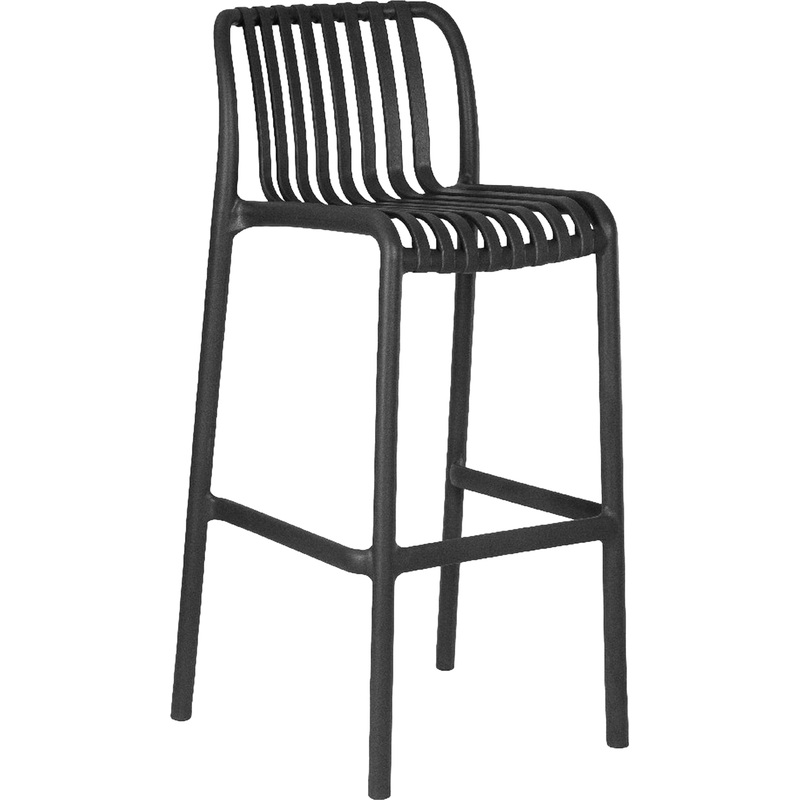 Изображение товара Стул барный Dobrin Chloe бар тёмно-серый чёрный пластиковый минимализм