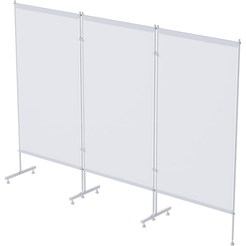 Изображение товара Медицинская ширма Megi МСК-3301-01 белая 1720х2460 мм, 3 секции, мобильная, стойкая