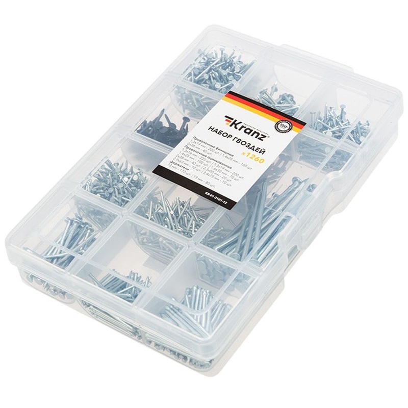 Изображение товара Набор гвоздей строительных Kranz 1260 штук KR-01-3101-12