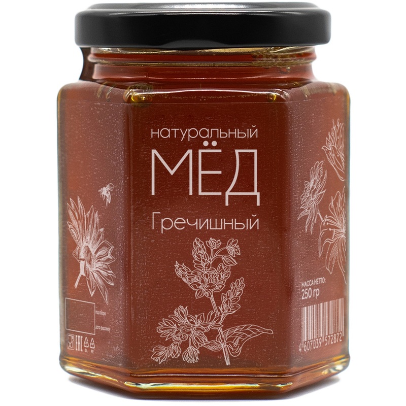 Изображение товара Натуральный гречишный мёд Медовые Вечера 250 г для иммунитета и красоты