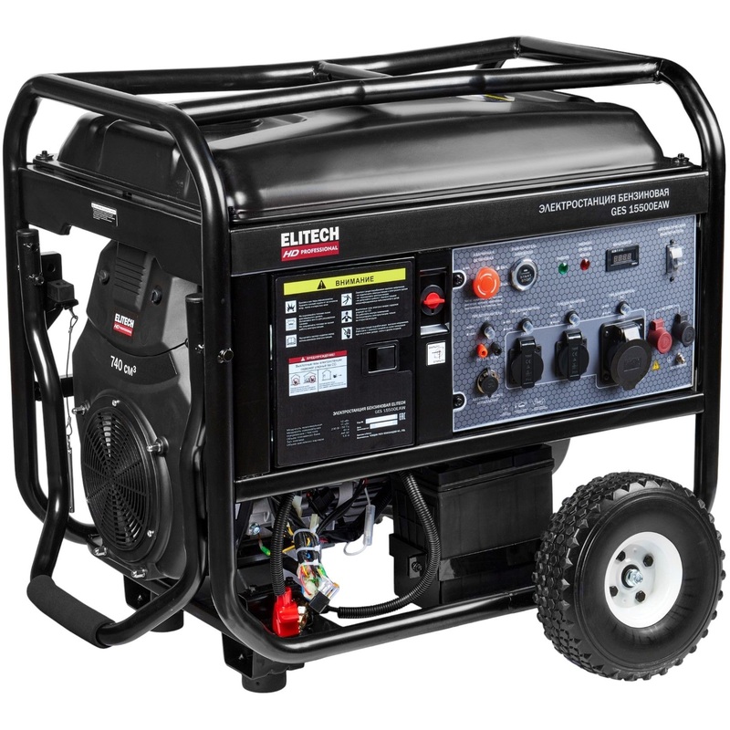 Изображение товара Генератор бензиновый Elitech HD GES 15500EAW максимум 12 кВт