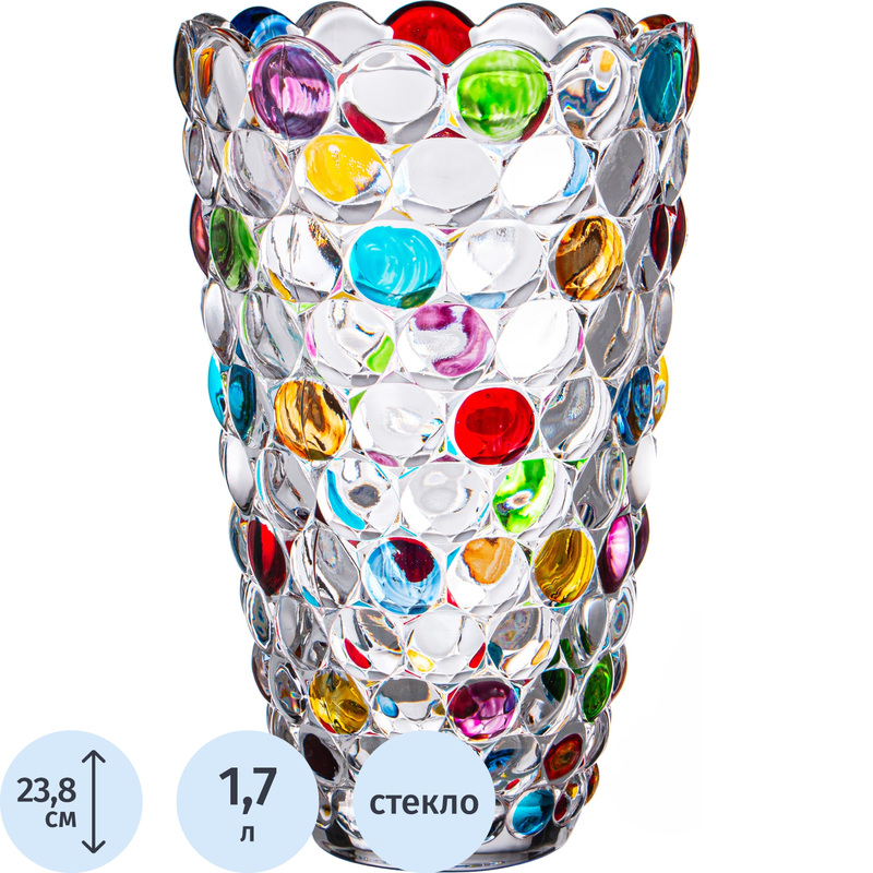 Изображение товара Ваза для цветов Lefard Bubbles Colored разноцветная высота 23.8 см