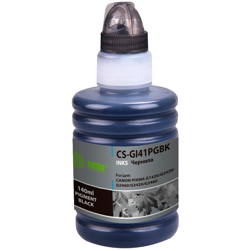 Изображение товара Чернила Cactus GI-41 PGBK CS-GI41PGBK для Canon черные совместимые