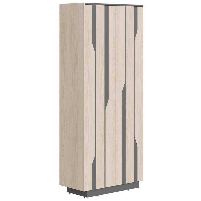 Изображение товара Шкаф для документов Line дуб светлый/чёрный премиум 900х430х2100 мм