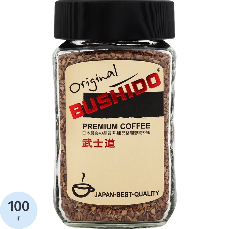Изображение товара Кофе растворимый сублимированный Bushido Original 100 г (стеклянная банка)