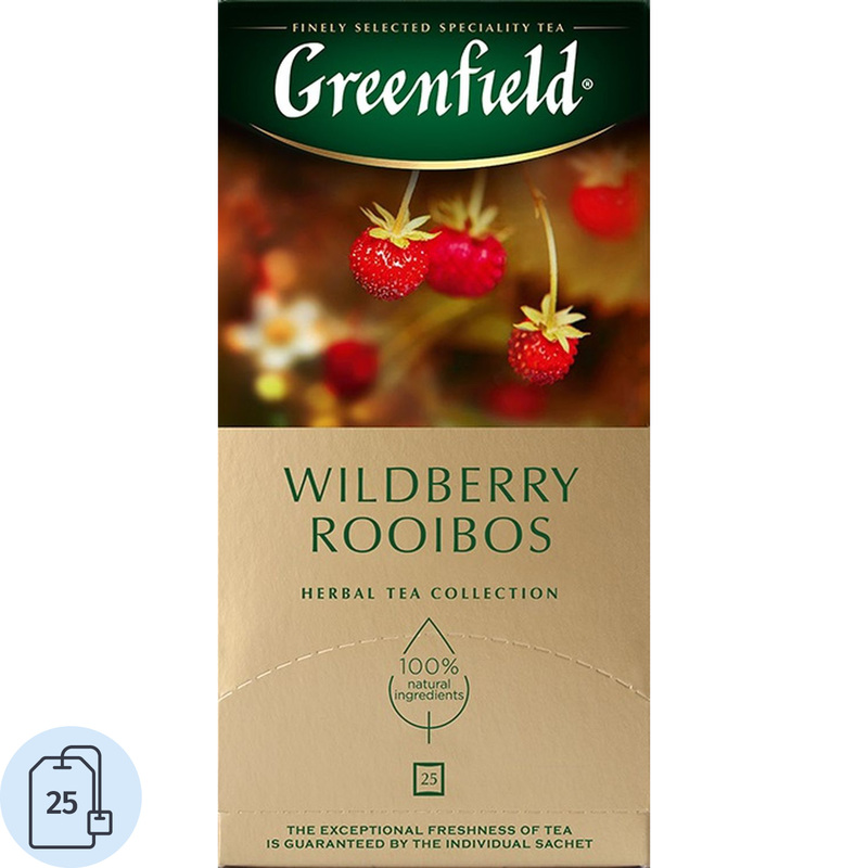 Изображение товара Чай ройбуш Greenfield Wildberry Rooibos 25 пакетиков земляника и клюква