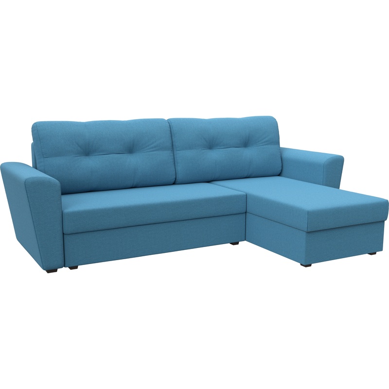 Изображение товара Диван-кровать угловой правый Комфорт Амстердам Лайт голубой ткань